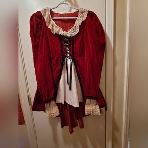 Red Velvet Victorian Dress by Rubie's Costumes